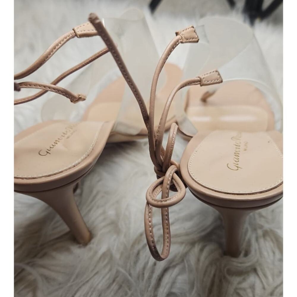 Gianvito Rossi Nude Lace-Up 85mm Heels – Made in Italy - Picture 3 of 5